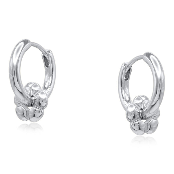 Big Metal London - Symbols Of Power Flower Petite Earrings - Silver