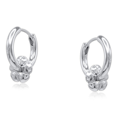 Big Metal London - Symbols Of Power Flower Petite Earrings - Silver