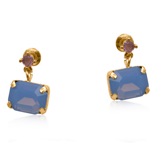 Big Metal London Bellas Gems Earrings - Blue A