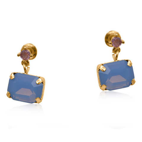 Big Metal London Bellas Gems Earrings - Blue A
