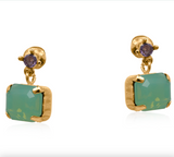 Big Metal London Bellas Gems Earrings - Green