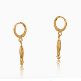 Big Metal London Catalina Sea Token Petite Huggie Earrings - Gold