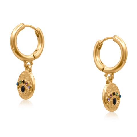 Big Metal London Cerenity Matt Ancient Evil Eye earrings