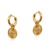 Big Metal London Sirens Eye Huggie Earrings Gold