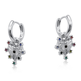 Big Metal London Sirens Heart Huggie Earrings Silver