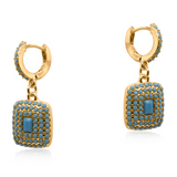 Big Metal London Sirens Treasure Huggies Earrings - Blue