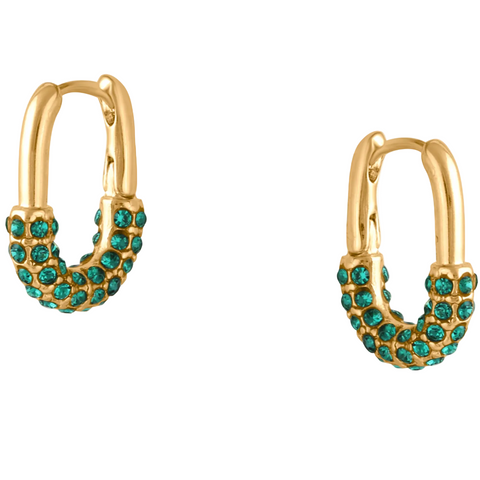 Big Metal London Valencia Small Hoop Earrings - Green