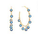 Bijoux De Mimi Faiza Droplet Statement Hoop Blue & Gold