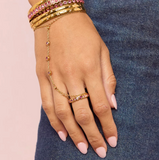 Bijoux De Mimi Faye Pink Organic Ring on hand