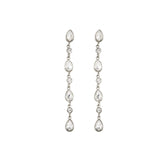 Bijoux De Mimi Freya Crystal Droplet Statement Stud Earrings - Silver