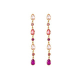 Bijoux De Mimi Freya Pink Droplet Statement Stud Earrings - Gold