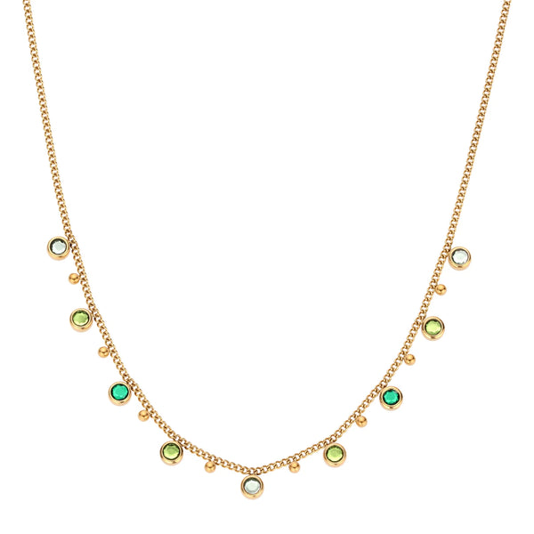 Bijoux De Mimi Grace Green Droplet Necklace - Gold