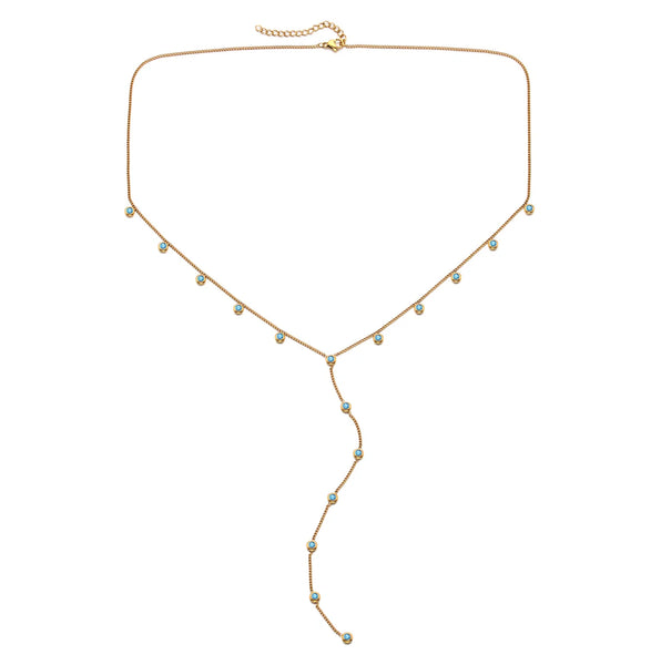 Bijoux De Mimi India Turquoise Droplet Necklace - Gold