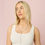 Bijoux De Mimi India Turquoise Droplet Necklace - Gold on model