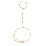 Bijoux De Mimi Madeleine Crystal Hand Chain - Gold