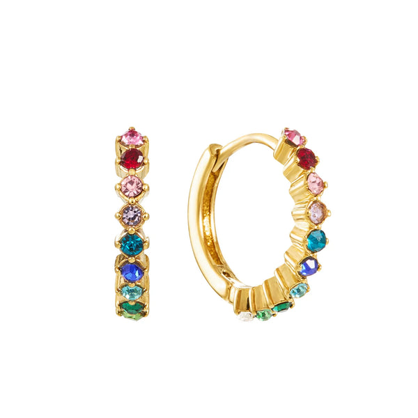 Bijoux De Mimi Mimi Rainbow Huggie Earrings - Gold