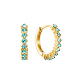 Bijoux De Mimi Original Huggie Earrings - Turquoise & Gold