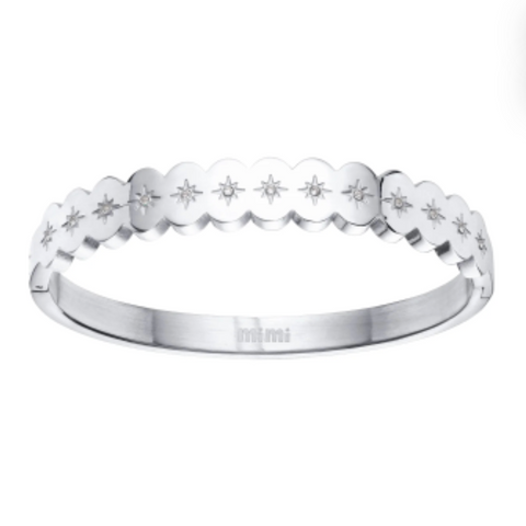 Bijoux De Mimi Tallulah Silver Crystal Star Bangle