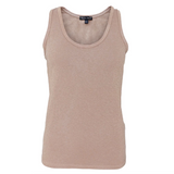 Black Colour - Faye Lurex Tank Top - Golden Taupe