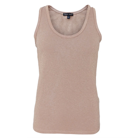 Black Colour - Faye Lurex Tank Top - Golden Taupe
