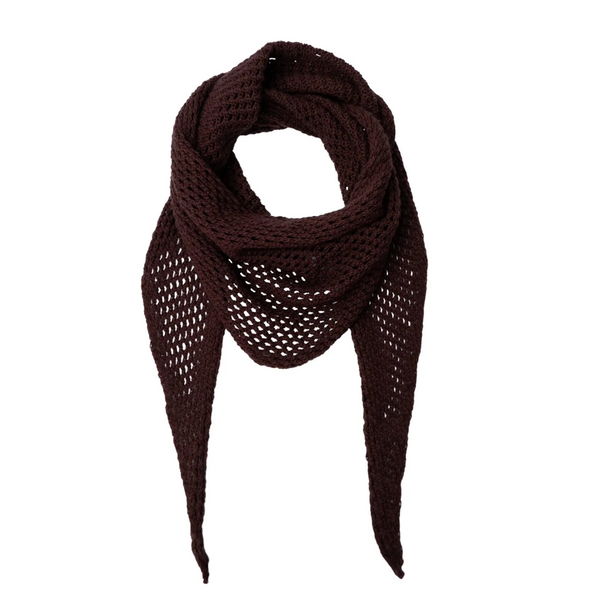 Black Colour - Gale Knitted Cotton Scarf - Coffee