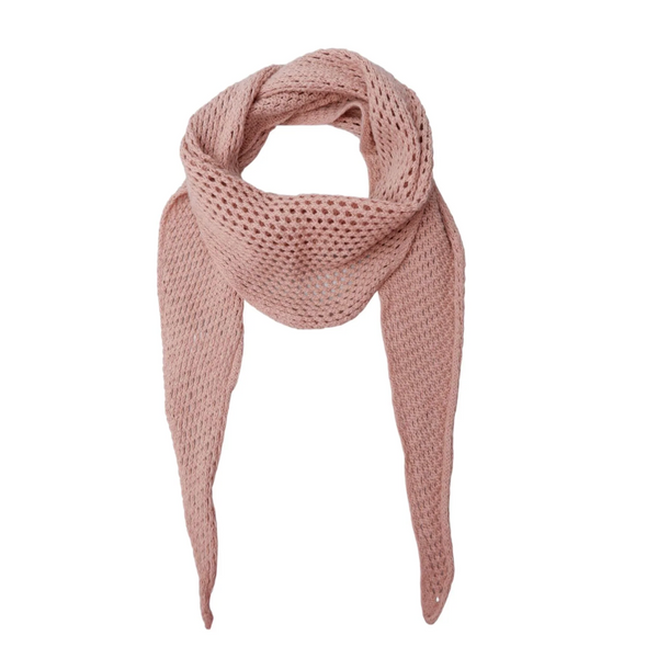 Black Colour - Gale Knitted Cotton Scarf - Rose