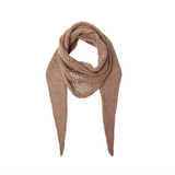 Black Colour - Gale Knitted Cotton Scarf - Taupe