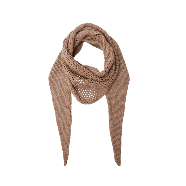 Black Colour - Gale Knitted Cotton Scarf - Taupe