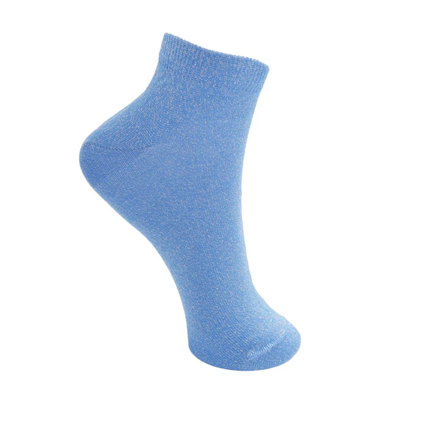 Black Colour Ancalet Glitter Socks blue