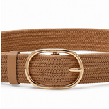 Black Colour Charmaine Jute Belt - Khaki