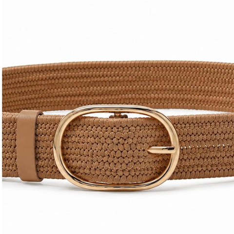Black Colour Charmaine Jute Belt - Khaki