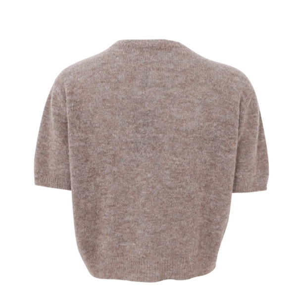 Black Colour Dell Cardigan Taupe Back