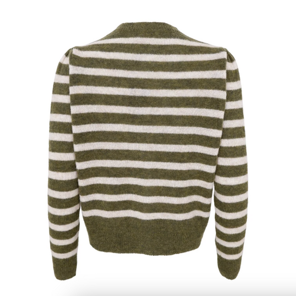 Black Colour Dell Puff Cardigan - Army Back