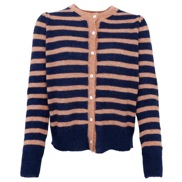 Black Colour Dell Puff Cardigan Navy