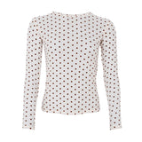 Black Colour Jennie Dotted Mesh Blouse - Cream