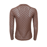 Black Colour Jennie Dotted Mesh Blouse  - Espresso Back