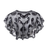 Black Colour Lorenza Sequins Cape Back