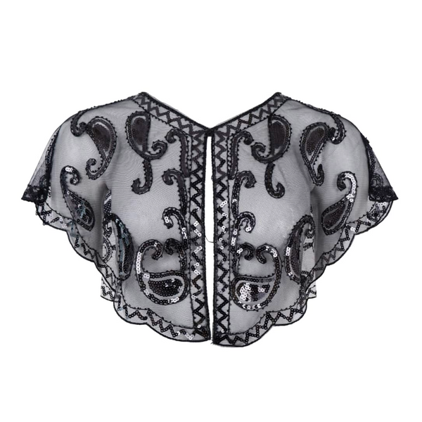 Black Colour Lorenza Sequins Cape