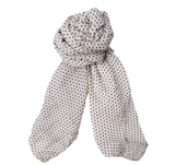 Black Colour Piccolo Scarf - Creme Dot