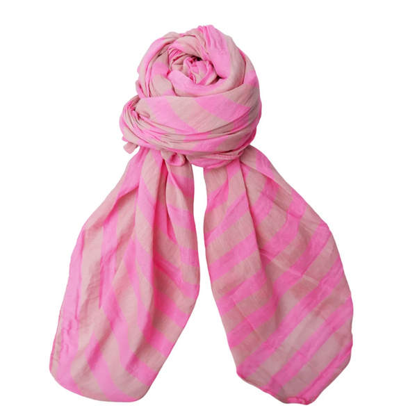 Black Colour Piccolo Scarf - Lolly Stripe