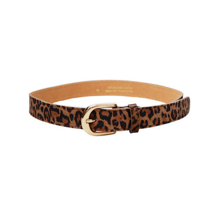 Black Colour Smilla Suede Belt - Taupe Leo