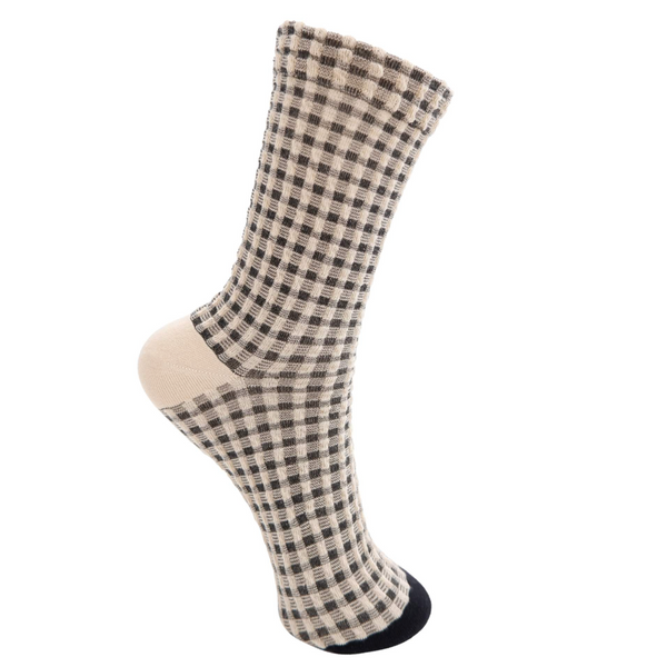Black Colour Tavi Sock - Cream