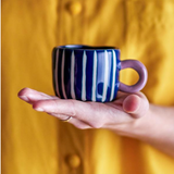 Bloomingville Nini Cup - Blue Stripes in hand