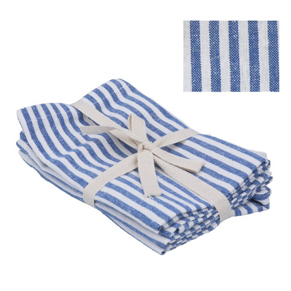 Blue Mix Stripe Napkins Gisela Graham