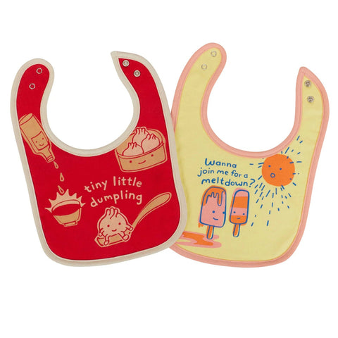 Blue Q Dumpling/Meltdown Baby Bibs