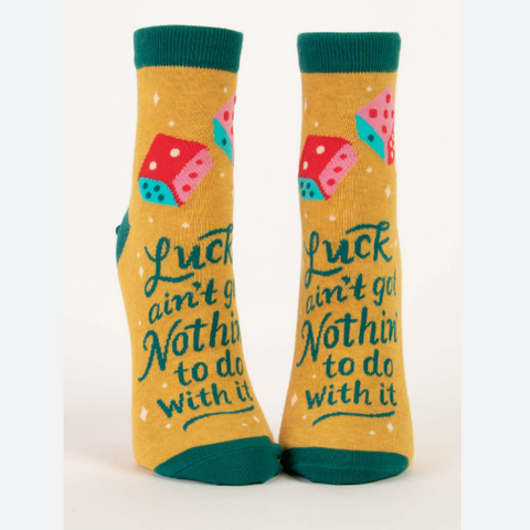 Blue Q Luck Ain't Got Nothin' To Do With It W-Ankle Socks