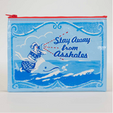 Blue Q 'Stay Away From As*holes' Zipper Pouch