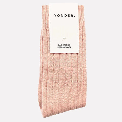 Yonder Cashmere and Merino Socks - Blossom