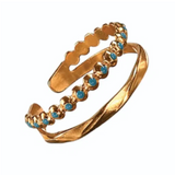 Bobbin &amp; Twist Delft Blue Adjustable Ring
