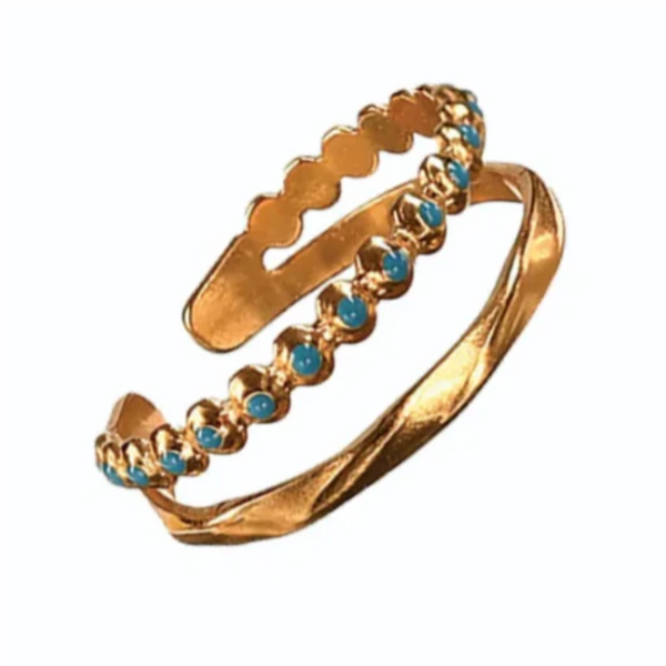 Bobbin &amp; Twist Delft Blue Adjustable Ring